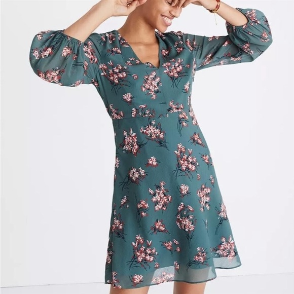 Madewell Marguerite Dress 00 Butterfly Garden Floral - Picture 10 of 10